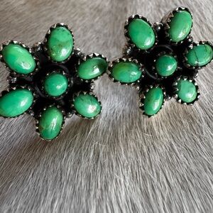 Elegant Green Mojave Cluster Earrings